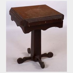 Notch-carved Empire Style Tramp Art Table
