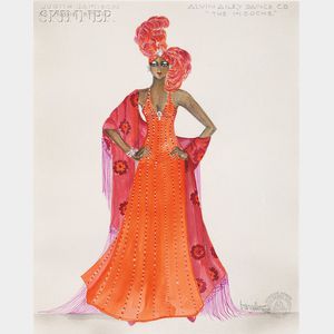 Randy Barceló (Cuban/American, 1946-1994) Costume Design for Judith Jamison as Bessie Smith in The Mooche