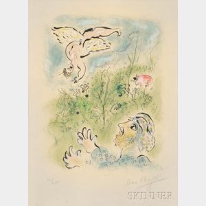 Marc Chagall (Russian/French, 1887-1985) Amour est un dieu mes enfants