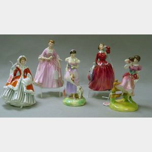 Five Royal Doulton Porcelain Figures