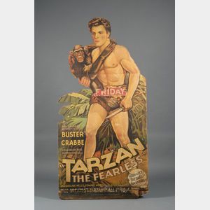 Tarzan, The Fearless Chromolithograph Movie Theatre Lobby Stand-Up