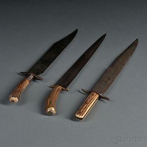 Three Bowie-style Knives