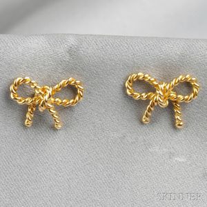 18kt Gold Bow Earstuds, Tiffany & Co.