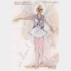 Randy Barceló (Cuban/American, 1946-1994) Costume Design for Martine van Hamel as a Majorette in Piece d'Occasion