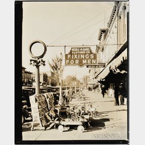 Walker Evans (American, 1903-1975) Sidewalk Scene with Keeble-McDaniel Clothing Company Sign, Main Street, Selma, Alabama