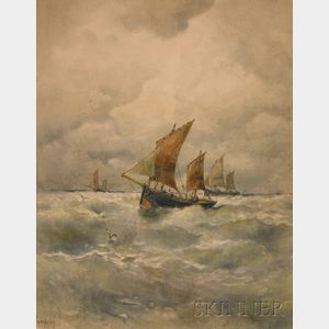 Three Unframed Works Depicting Sailing Ships