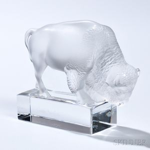 Lalique Bison Paperweight