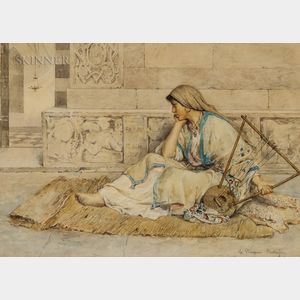 Clelia Bompiani Battaglia (Italian, 1847-1927) The Gypsy Musician