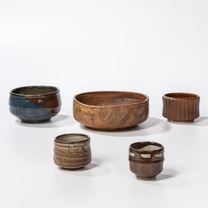 Five Pieces of Mid-century Modern Studio Pottery