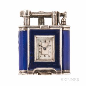 Art Deco Enamel Swing-arm Lighter Watch, Dunhill