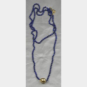 18kt Gold and Lapis Bead Necklace, Angela Cummings