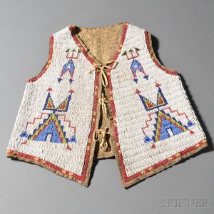 Lakota Beaded Hide Boy's Vest