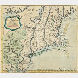 North America, East Coast, Southern Maine to Virginia. Jacques Nicolas Bellin Carte de la Nouvelle Angleterre, New York Pensilvanie, et