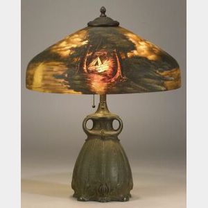 Pittsburgh Reverse-Painted Table Lamp