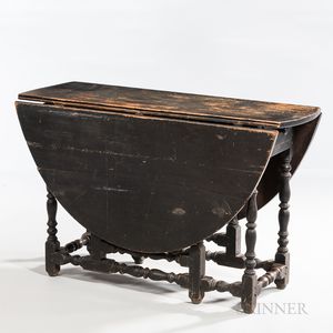 Black-painted William and Mary Gate-leg Table