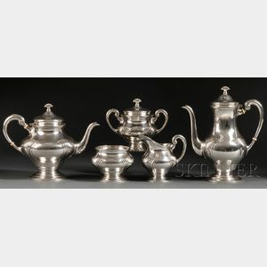 Five-piece Tuttle Sterling "Onslow" Pattern Tea and Coffee Service