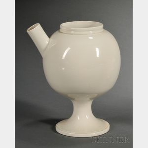 Seven Undecorated Creamware Items