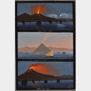 European School, 19th Century Volcanoes of Italy: Etna, Stromboli