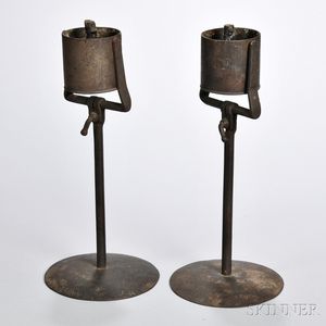 Pair of Iron Kettle Lamps