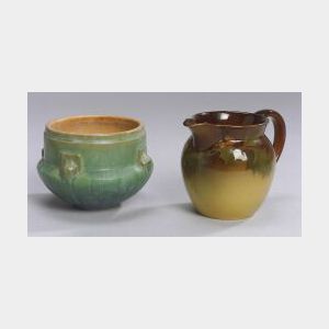 Rookwood Standard Glaze Pitcher and a Roseville Futura Pottery Bowl