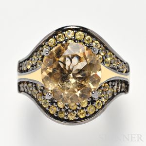 Sterling Silver, Citrine, and Yellow Sapphire Ring, Matthew Campbell Laurenza
