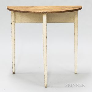 White-painted Taper-leg Demilune Stand