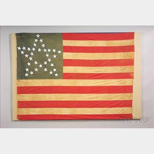 Large Cotton Thirty-four "Great Star" American Flag