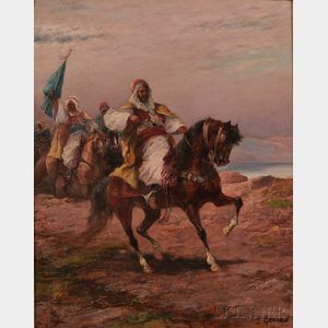 Continental School, 19th Century Arab on Horseback