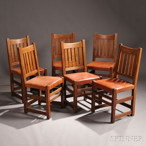 Six Limbert Arts & Crafts Dining Chairs