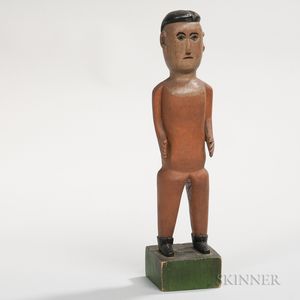 Folk Carved and Painted Figure of Man