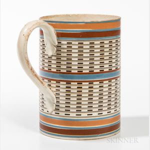 Mocha Quart Creamware Engine-turned Mug