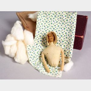 Incomplete Hickory Nut-head and Cloth Doll