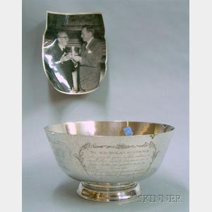 Hammered Sterling Silver Engraved Motion Picture Industry Presentation Revere-style Bowl