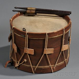 Civil War-era Drum, Sticks, and Stick Holder
