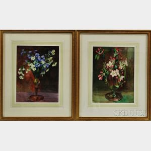 Carl Harold Nordstrom (American, 1876-1965) Two Floral Watercolors.