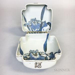 Pair of Porcelain Orchid Dishes