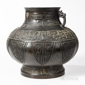 Ritual Bronze Hu -form Vessel
