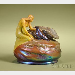 Zsolnay Iridescent Glazed Figural Vase