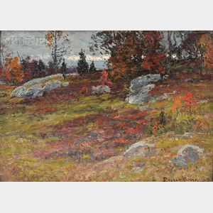 John Joseph Enneking (American, 1841-1916) Cloudy Day, Autumn, Near Newburyport, No. 1