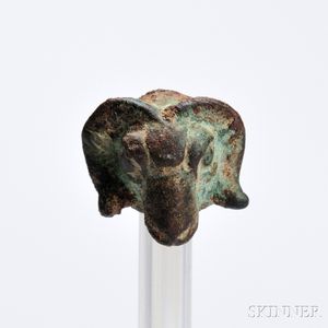 Miniature Bronze Archaic Ram Head