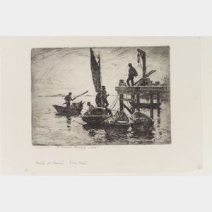 Frank Weston Benson (American, 1862-1951) Boats at Dawn