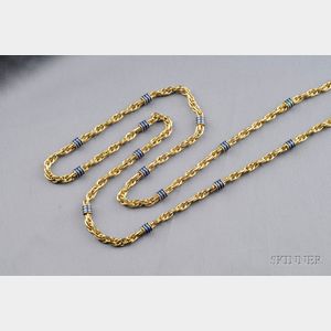14kt Gold and Enamel Chain