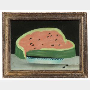American School, 19th Century Slice of Watermelon on a Plate