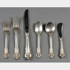 Wallace "Grand Baroque" Pattern Partial Sterling Flatware Service for Twelve