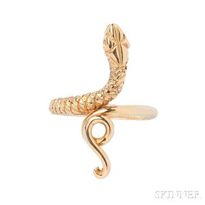 18kt Gold Snake Ring, Lalaounis