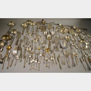 Large Group of Assorted Silver and Silver-plated Flatware