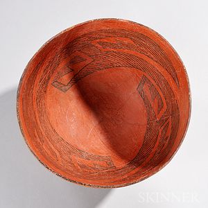 Tusayan Black-on-red Pottery Bowl