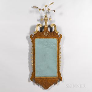 Chippendale Mahogany Veneer and Parcel-gilt Mirror