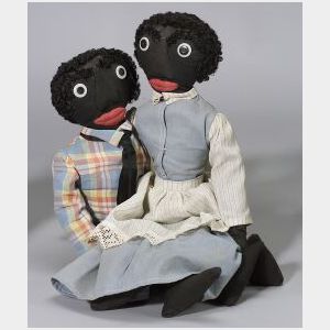 Black Cloth Golliwog Couple
