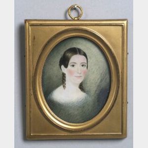 Attributed to Clarissa Russel (American, 1809-1854) Miniature Portrait of Susan Smith Heath.